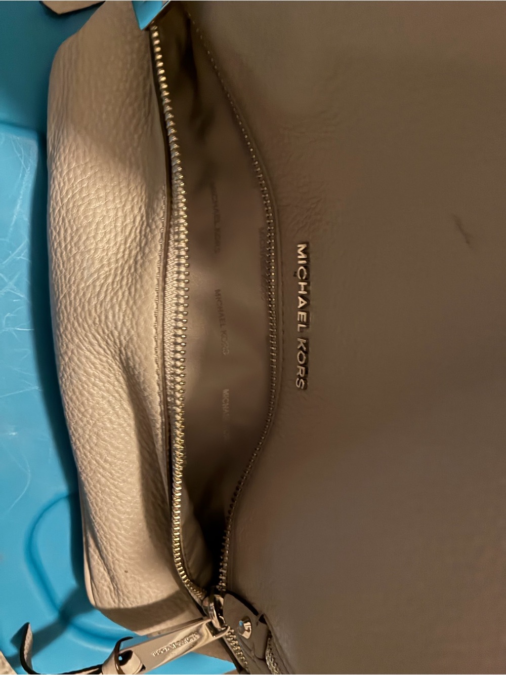 DEAL OF THE DAY!! Michael Kors Pebbled Leather Backpack in Taupe Gray - Picture 9 of 12